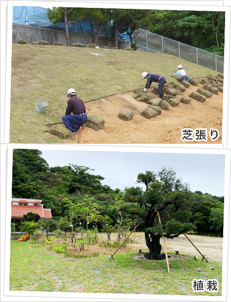 芝張り、植栽イメージ